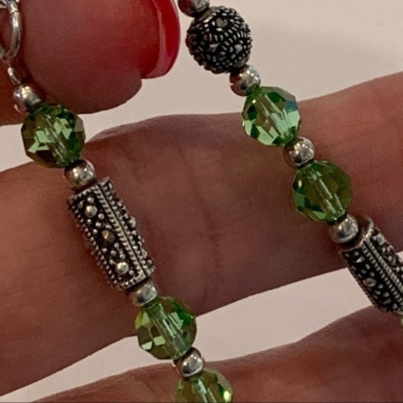 Sterling silver glass crystal faceted bead dainty - Picture 4 of 9